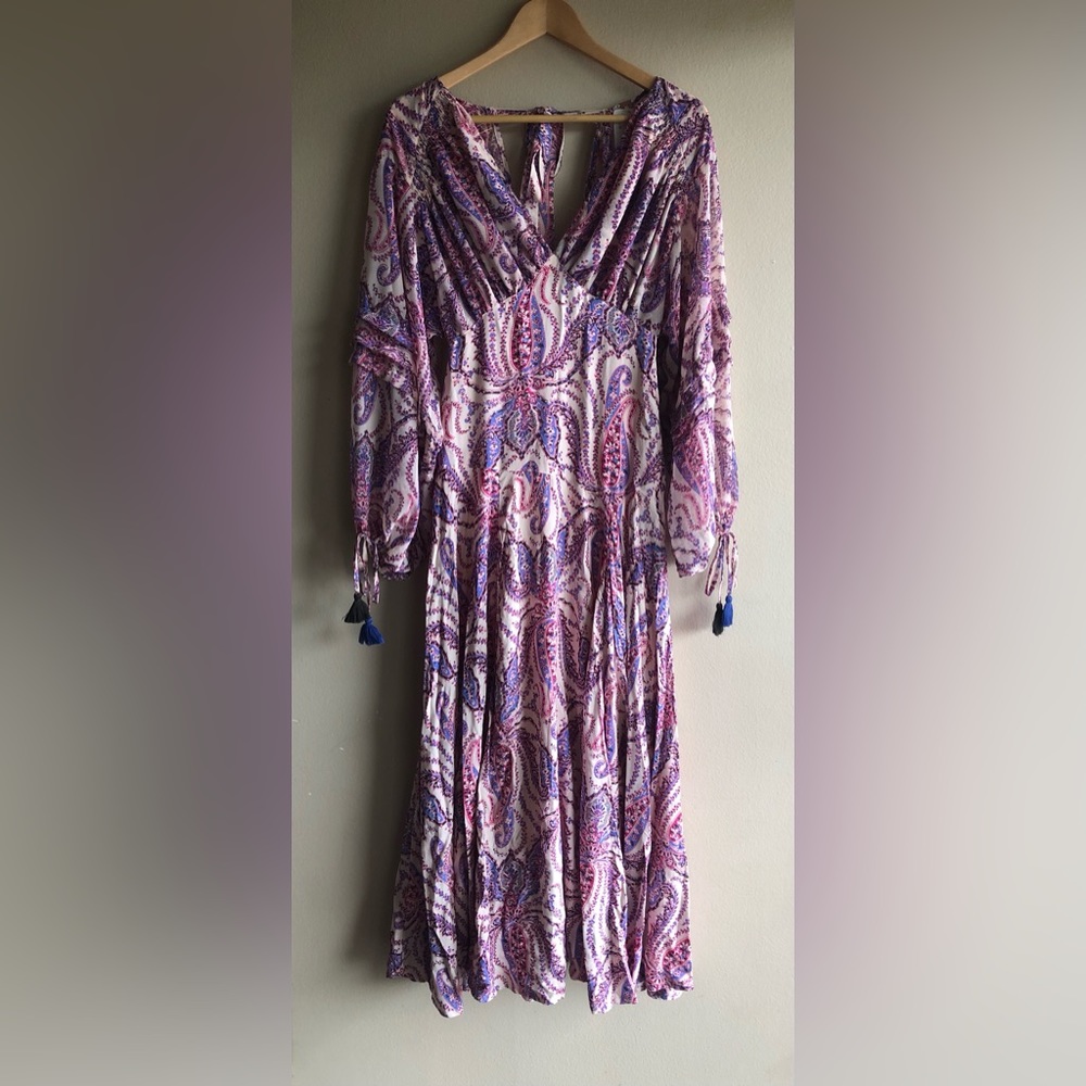 NEW Free People Women Mirage boho printed maxi dress pink Size 0
